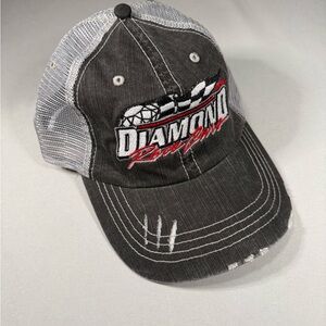 Diamond Racing Cars Trucker Hat Y2K Racing NASCAR Mesh Adjustable Velcro